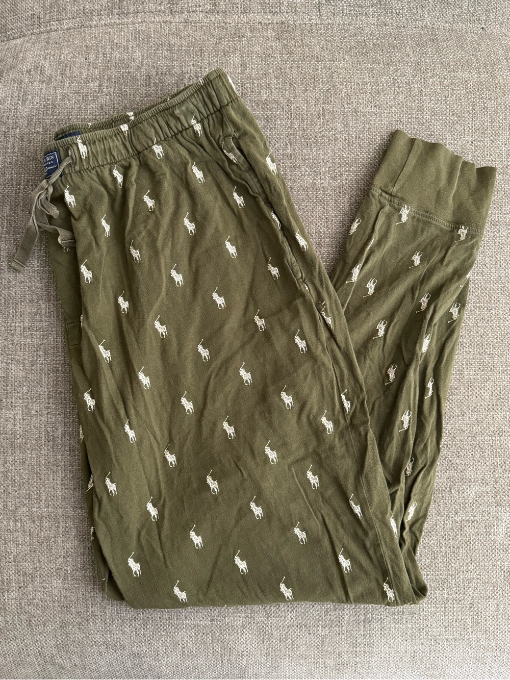 Polo by Ralph Lauren Olive Green Logo Print Sweatpants